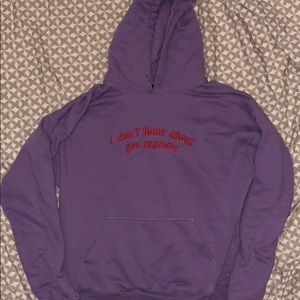 Purple hoodie sweatshirt